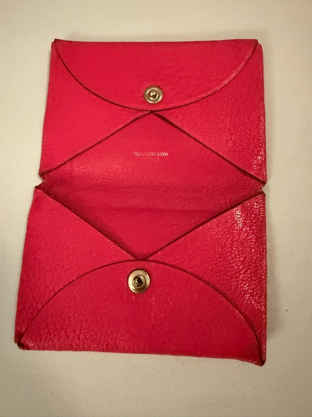 Hermes Pink Envelope Card Holder with Gold-Tone Snaps